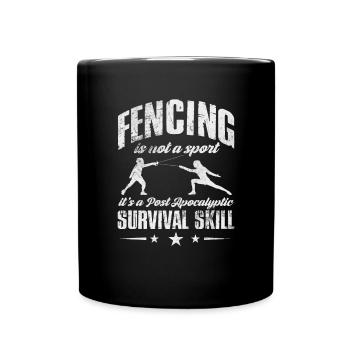 Fechten - Tasse einfarbig - Schwarz - Vorne