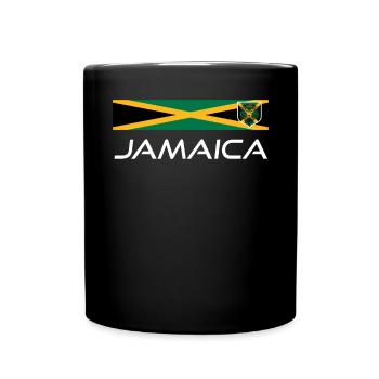 Jamaica Jamaika Rasta Raggea Rastafari Flagge - Tasse einfarbig - Schwarz - Vorne