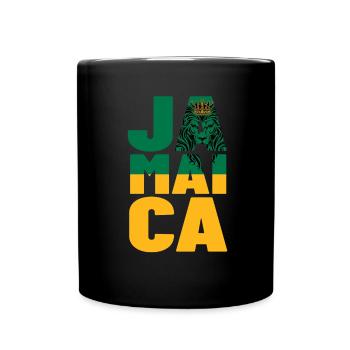 Jamaica Jamaika Rasta Raggea Rastafari Flagge - Tasse einfarbig - Schwarz - Vorne