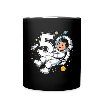5th Birthday Astronaut Space Adventure for Boys - Tasse einfarbig - Schwarz - Vorne