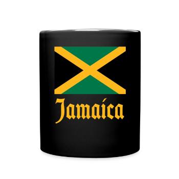 Jamaica Jamaika Rasta Raggea Rastafari Flagge - Tasse einfarbig - Schwarz - Vorne