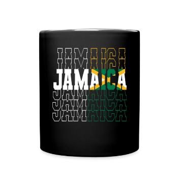 Jamaica Jamaika Rasta Raggea Rastafari Flagge - Tasse einfarbig - Schwarz - Vorne