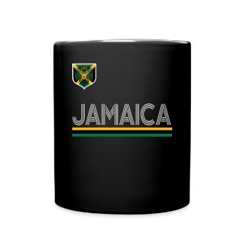 Jamaica Jamaika Rasta Raggea Rastafari Flagge - Tasse einfarbig - Schwarz - Vorne
