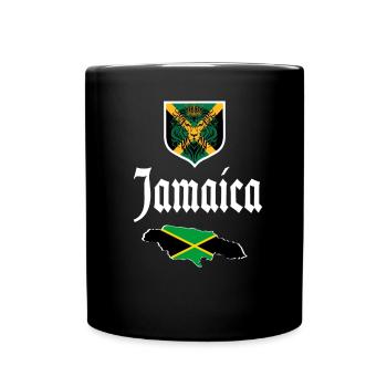 Jamaica Jamaika Rasta Raggea Rastafari Flagge - Tasse einfarbig - Schwarz - Vorne