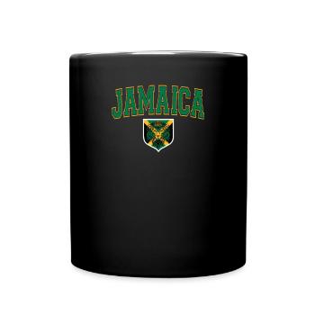Jamaica Jamaika Rasta Raggea Rastafari Flagge - Tasse einfarbig - Schwarz - Vorne