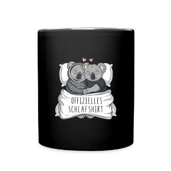 Official Sweet Koala Couple Sleep Shirt - Full Colour Mug - black - Front