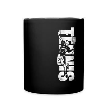 Funny Tennis Player Racket Tennis - Tasse einfarbig - Schwarz - Vorne