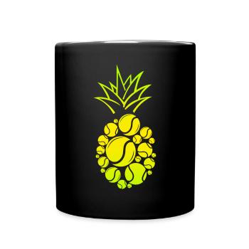 Funny Tennis Player Racket - Tasse einfarbig - Schwarz - Vorne