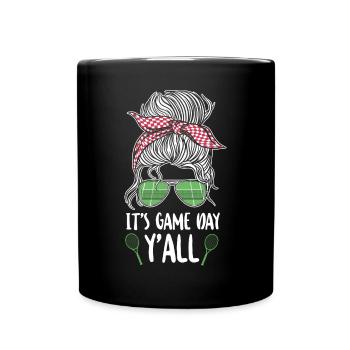 Funny Tennis Player Racket - Tasse einfarbig - Schwarz - Vorne