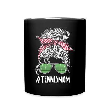 Funny Tennis Player Racket - Tasse einfarbig - Schwarz - Vorne