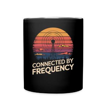 Radioamateur connecté par fréquence - Mug uni - noir - Devant