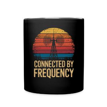 Radioamateur connecté par fréquence - Mug uni - noir - Devant