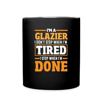 Glaser Geschenk - Tasse einfarbig - Schwarz - Vorne