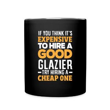 Glaser Geschenk - Tasse einfarbig - Schwarz - Vorne