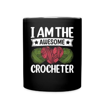 Crochet au crochet - Je suis le super crocheteur - Mug uni - noir - Devant