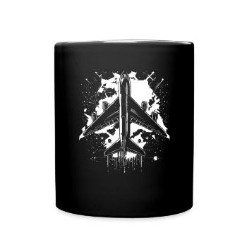 Airplane Sketch - Full Colour Mug - black - Front