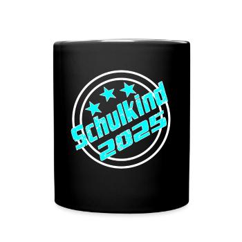 Schulkind 2025 Schulanfang Grundschule Kind - Tasse einfarbig - Schwarz - Vorne