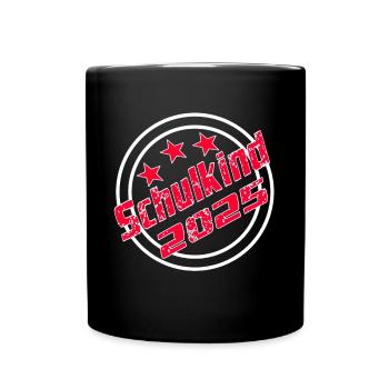Schulkind 2025 Schulanfang Grundschule Kind - Tasse einfarbig - Schwarz - Vorne