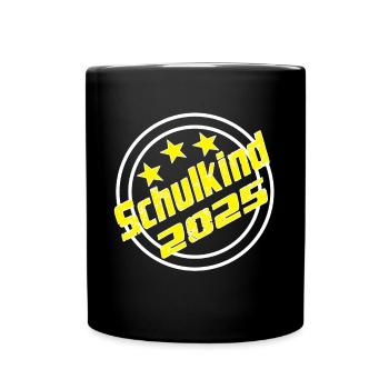 Schulkind 2025 Schulanfang Grundschule Kind - Tasse einfarbig - Schwarz - Vorne