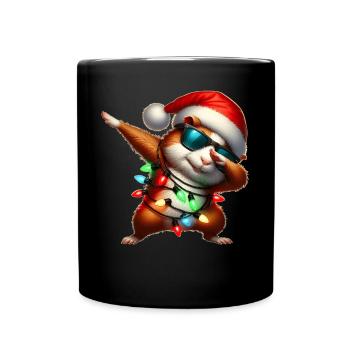 Lunettes de soleil à pois cochon d’Inde Mignon Blanc - Mug uni - noir - Devant