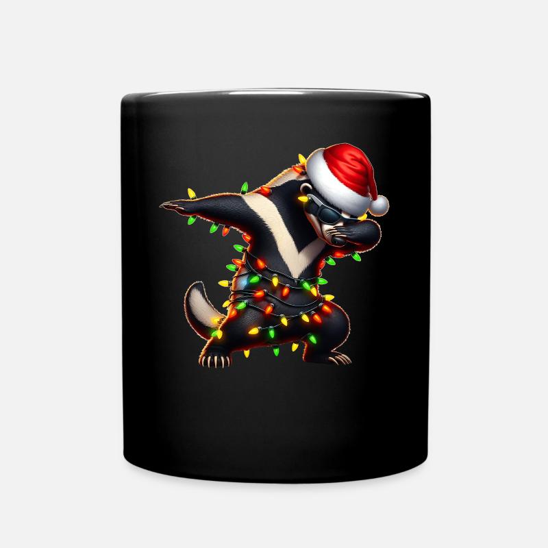 Dabbing Honey Badger Ratel Lunettes de soleil mignon - Mug uni - noir
