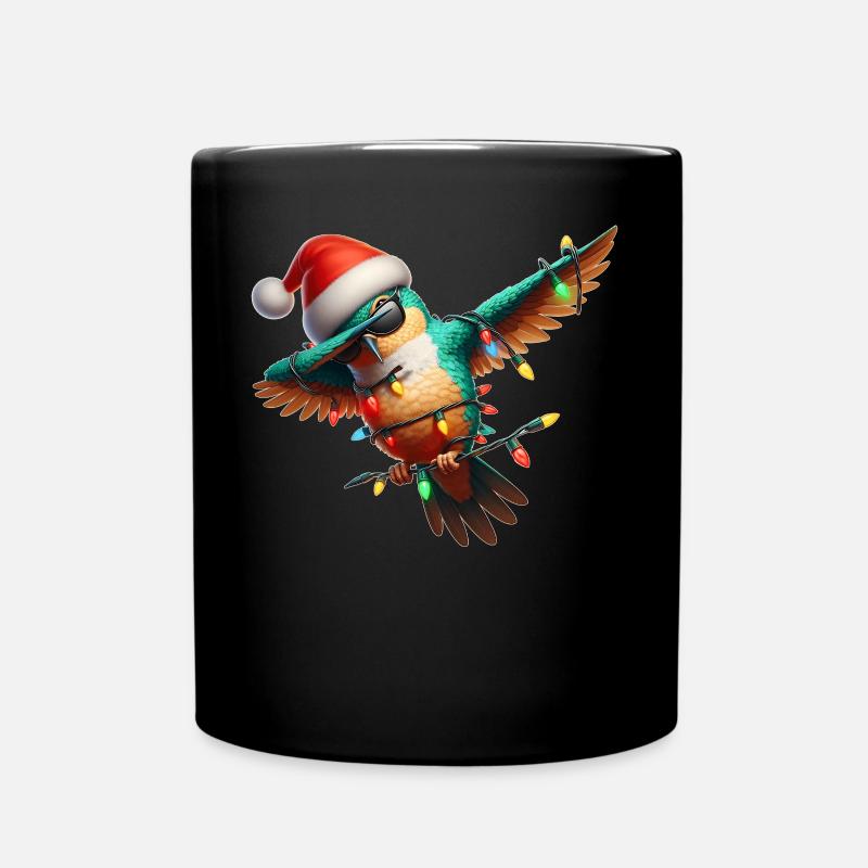 Dabbing Colibri Lunettes de soleil Noël mignon - Mug uni - noir