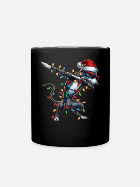 Tupfende Italienischer Windhund Hund Sonnenbrille - Tasse einfarbig - Schwarz