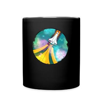 Raumfahrt - Weltall - Tasse einfarbig - Schwarz - Vorne