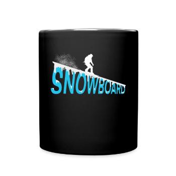 Snowboarden - Tasse einfarbig - Schwarz - Vorne