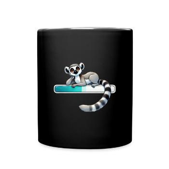 Mignon lémurien avec illustration de barre de chargement - Mug uni - noir - Devant