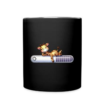 Girafe mignonne se relaxant sur la poutre de chargement - Mug uni - noir - Devant
