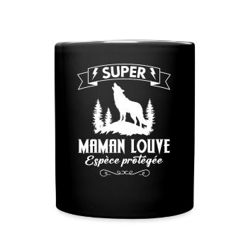 Maman Louve - Mug uni - noir - Devant