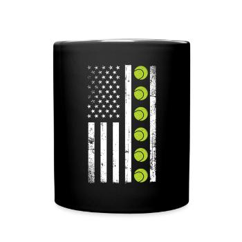 Raquette de joueur de tennis drôle - Mug uni - noir - Devant