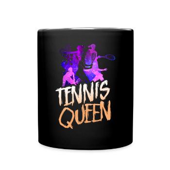 Drôle de joueur de tennis Raquette Tennis - Mug uni - noir - Devant
