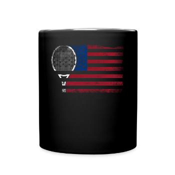 Raquette de joueur de tennis drôle - Mug uni - noir - Devant
