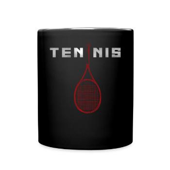 Funny Tennis Player Racket Tennis - Tasse einfarbig - Schwarz - Vorne