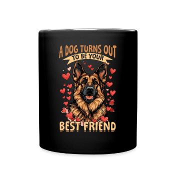 German Shepherd Dog Breed A dog Turns out - Tasse einfarbig - Schwarz - Vorne