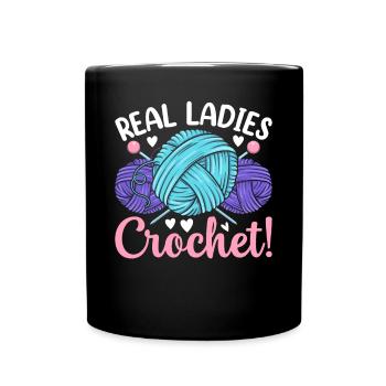 Vrai crochet dames - Crocheteur Crochet Girls - Mug uni - noir - Devant