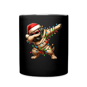 Dabbing Mastiff Chien Lunettes de soleil Cute Weihnac - Mug uni - noir - Devant