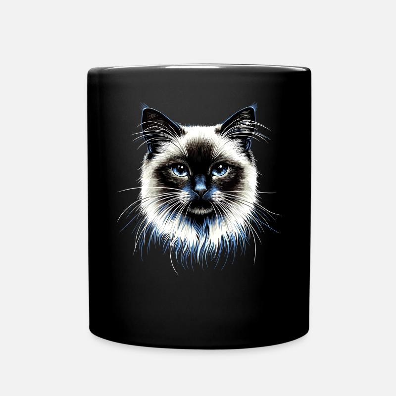Birma Katze Heilige Birmakatze Süße Birma Katzen - Tasse einfarbig - Schwarz