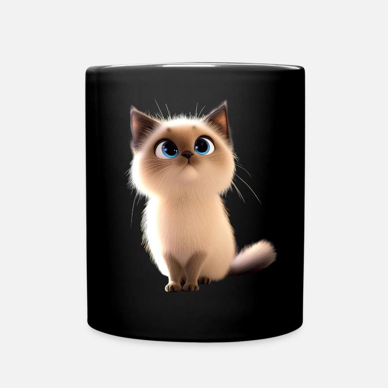 Birma Katze Heilige Birmakatze Süße Birma Katzen - Tasse einfarbig - Schwarz
