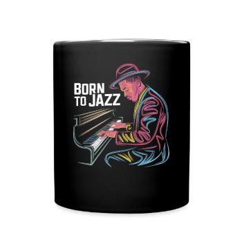 Born To Jazz: Masterful Piano Art - Full Colour Mug - black - Front