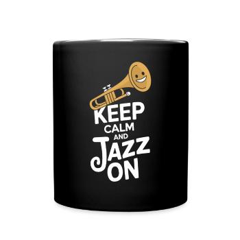 Restez calme et jazz sur Bleib Ruhig Mit Jazz - Mug uni - noir - Devant