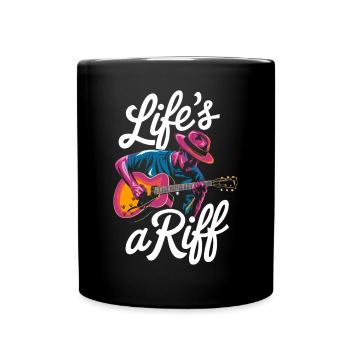 Jazz: Life's A riff with guitar - Full Colour Mug - black - Front