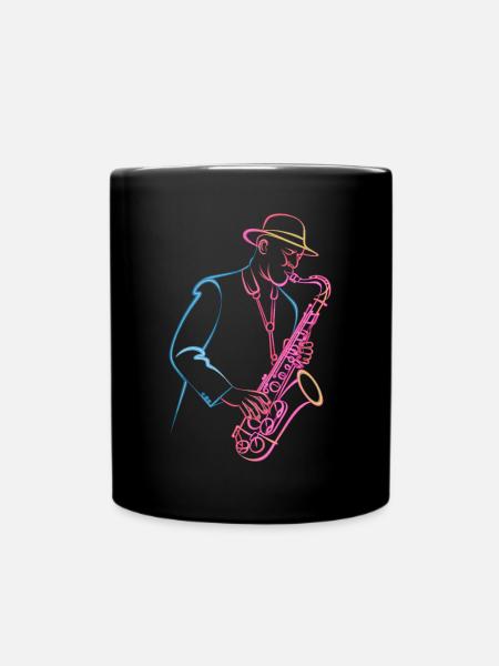 Einzigartiger Jazz-Saxophonist im Retro-Stil - Tasse einfarbig - Schwarz