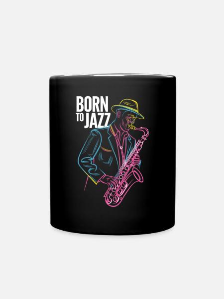 Né pour le jazz et les mélodies de saxophone - Mug uni - noir
