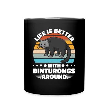 Binturong raton laveur ours rampant chat rampant - Mug uni - noir - Devant