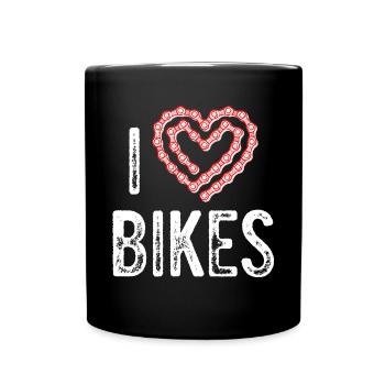 I love bikes / Fahrrad Sport Design - Full Colour Mug - black - Front