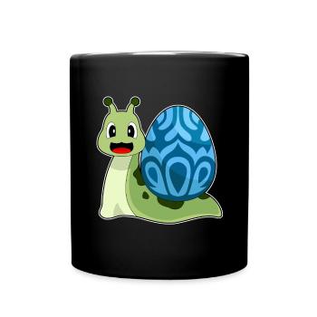 Schnecke Ostern Osterei - Tasse einfarbig - Schwarz - Vorne
