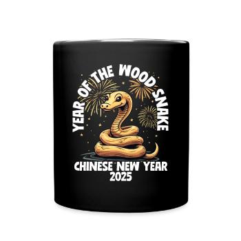 Year of the Wood Snake Chinese New Year 2025 - Tasse einfarbig - Schwarz - Vorne
